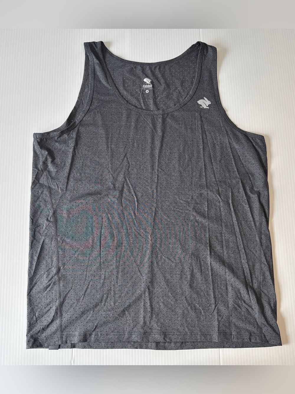 rabbit Men’s EZ Tank Perf Gray Perforated Running Workout Athletic Tank Large - Picture 1 of 6